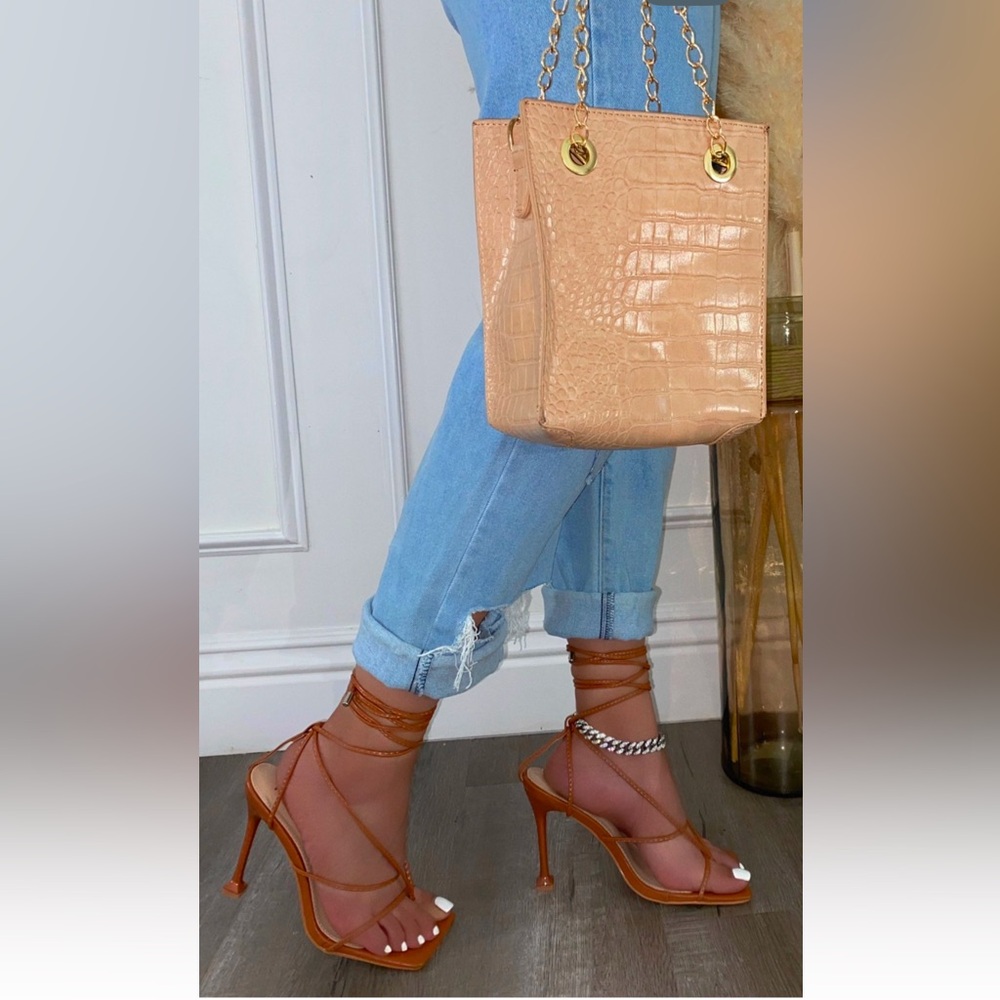 Brown Lace up Heels